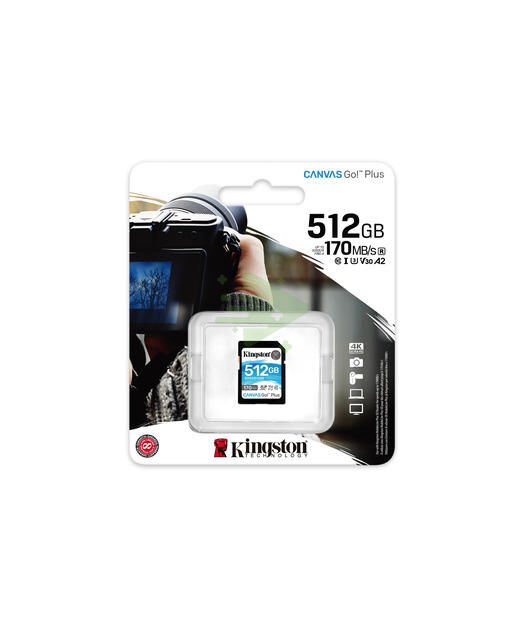 Kingston 512GB SDXC Canvas Go Plus 170R C10 UHS-I U3 V30