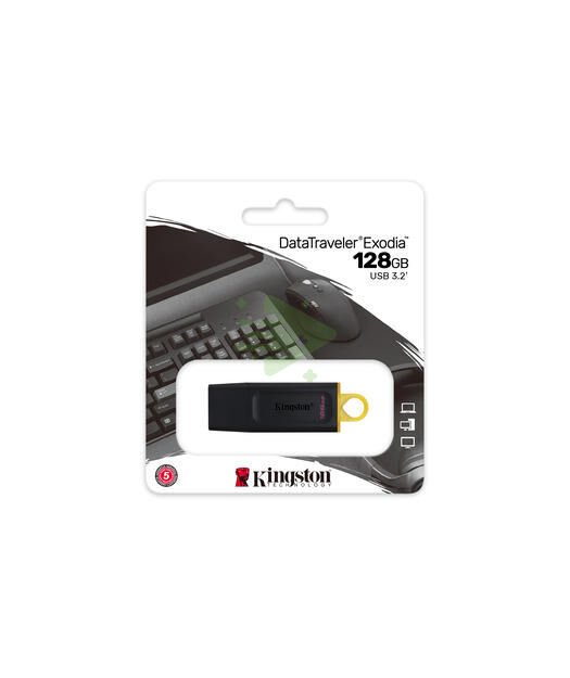 Kingston 128GB USB 3.2 Exodia DataTraveler  (Black + Yellow)