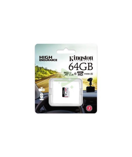 Kingston 64GB microSDHC Endurance 95R/30W C10 A1 UHS-I Card Only