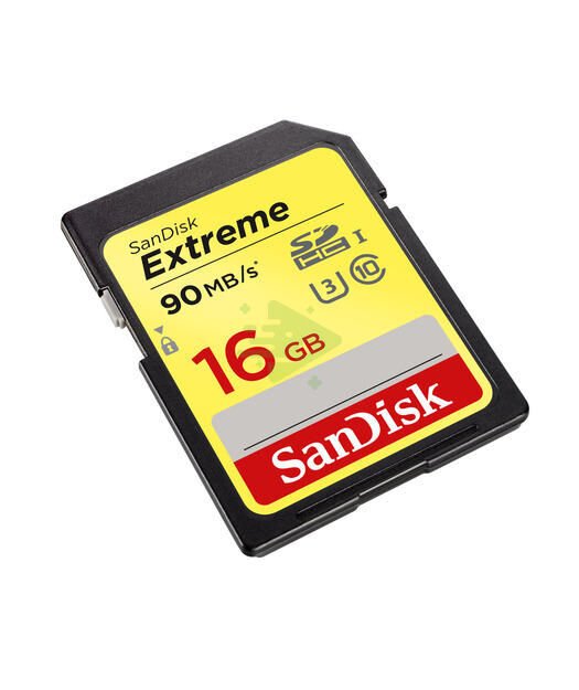 SanDisk Extreme SDHC Card 16GB 90MB/s Class 10 UHS-I U3