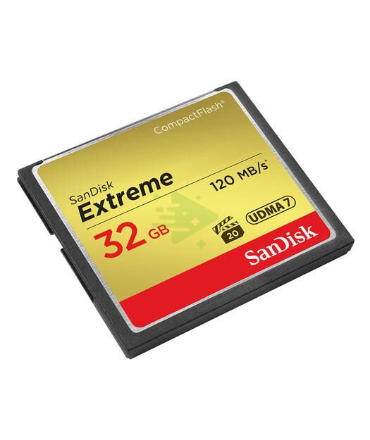 SanDisk Extreme CF 120MB/s, 85MB/s write, UDMA7, 32GB