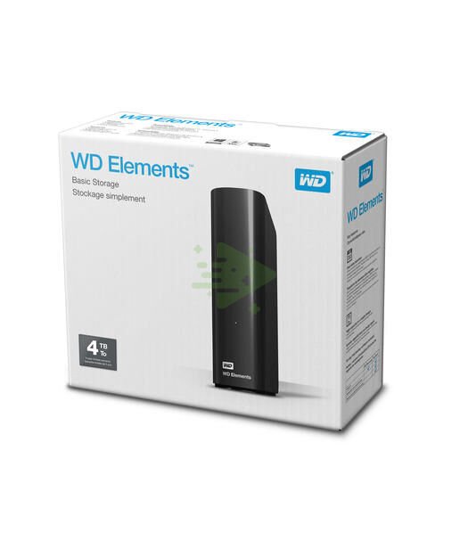 WD Elements 3.5'' 4TB Black USB 3.0 -USB 2.0