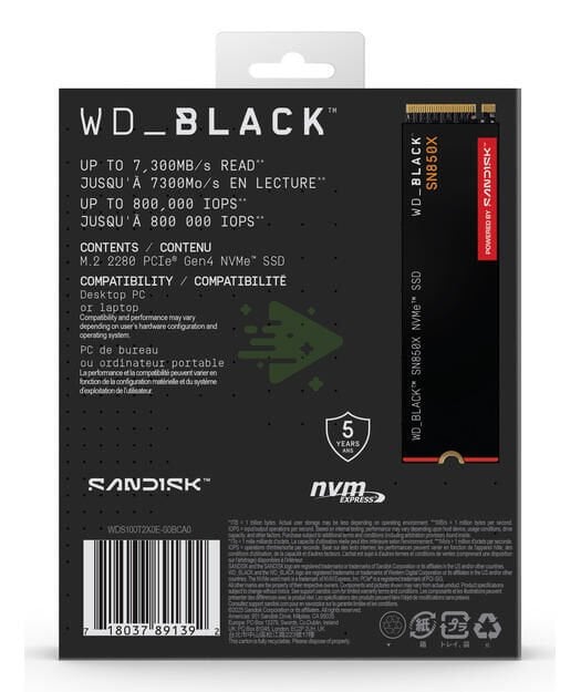 WD_BLACK SN850X 1TB M.2 NVMe™