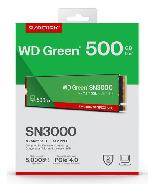 WD Green SN3000 NVMe SSD - 500GB