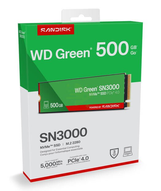 WD Green SN3000 NVMe SSD - 500GB