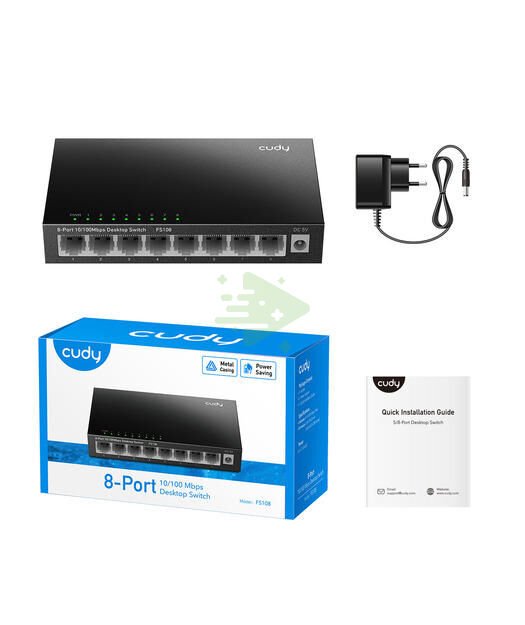 CUDY 8-Port 10/100 Mbps Metal Switch
