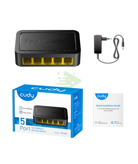 CUDY 5-Port 10/100 Mbps Metal Switch