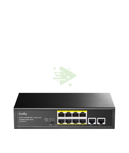 CUDY 8Port 10/100M PoE+2GB Up 80W Switch