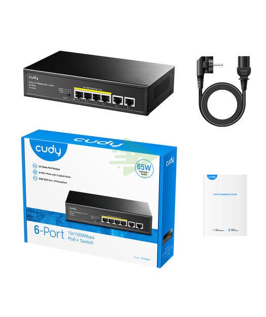 CUDY 6-Port 10/100M PoE+ Switch 60W