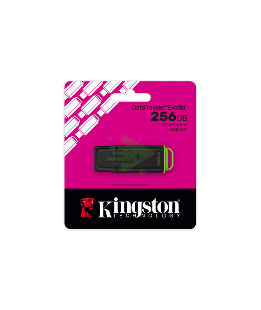 Kingston 256GB Portable USB 3.2 Gen 1 DataTraveler Exodia Black/Green