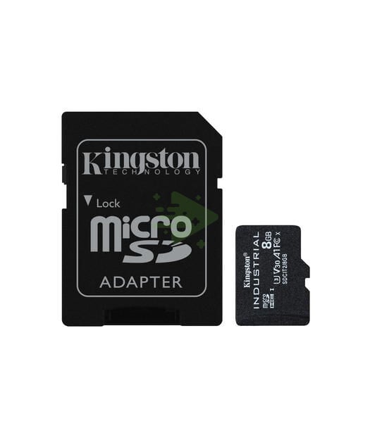 8GB microSDHC Industrial C10 A1 pSLC Card + SD Adapter