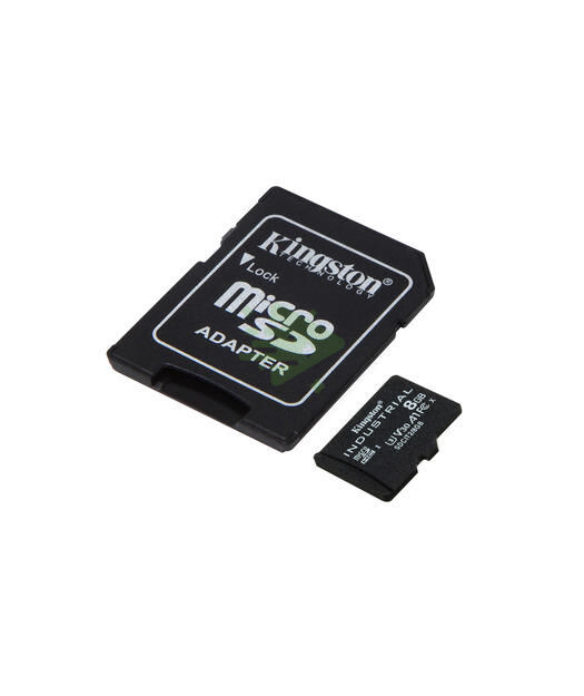 8GB microSDHC Industrial C10 A1 pSLC Card + SD Adapter