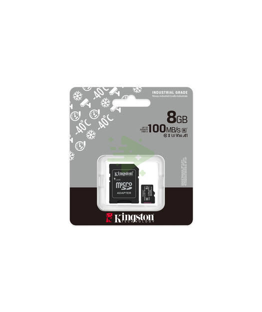 8GB microSDHC Industrial C10 A1 pSLC Card + SD Adapter